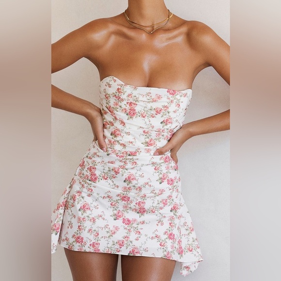 House of CB Floral Mini Dress - Pink and White - Picture 7 of 8